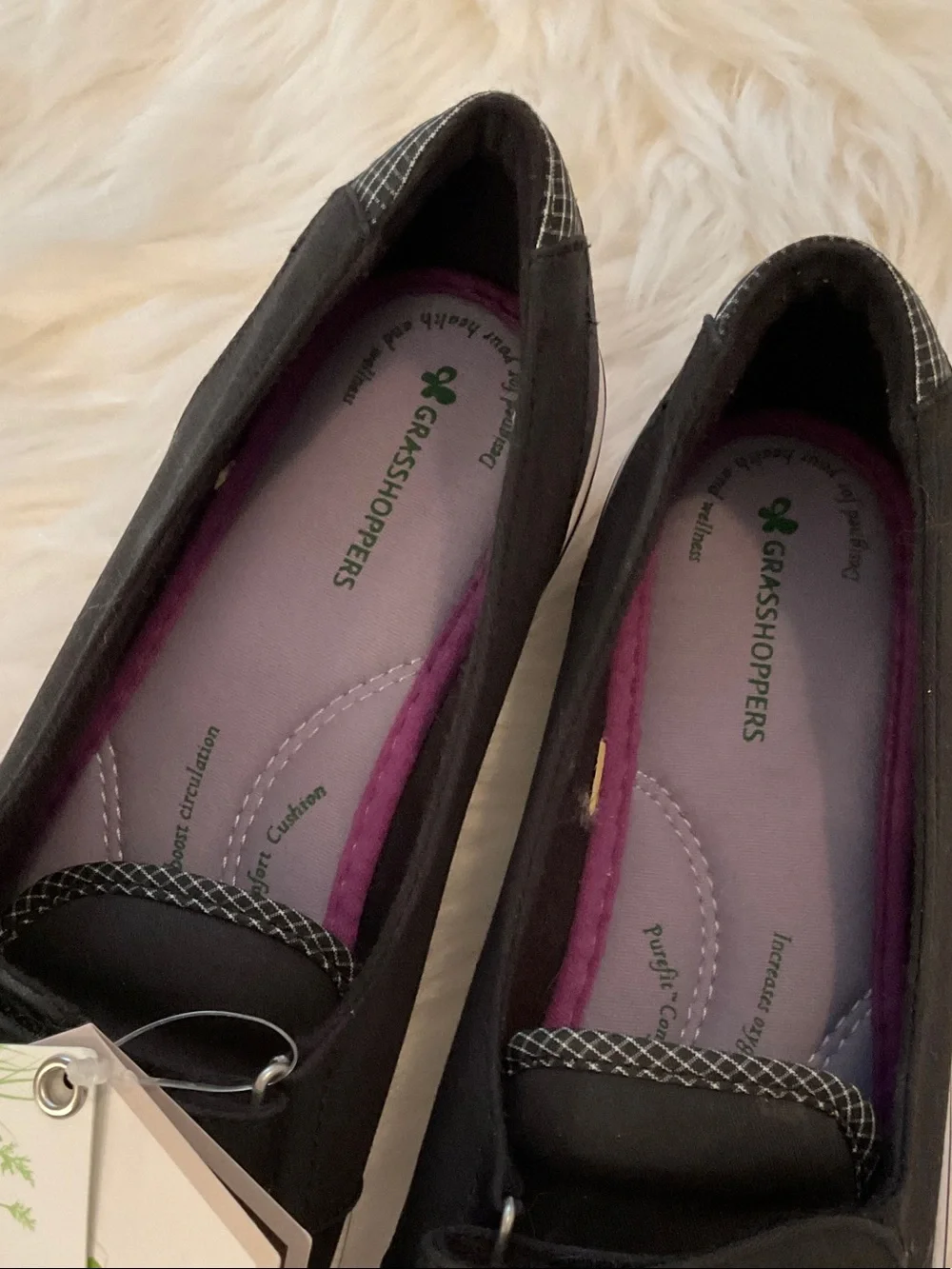 Comfortable Black Slip-On Shoes/Velcro Closure/comfort
